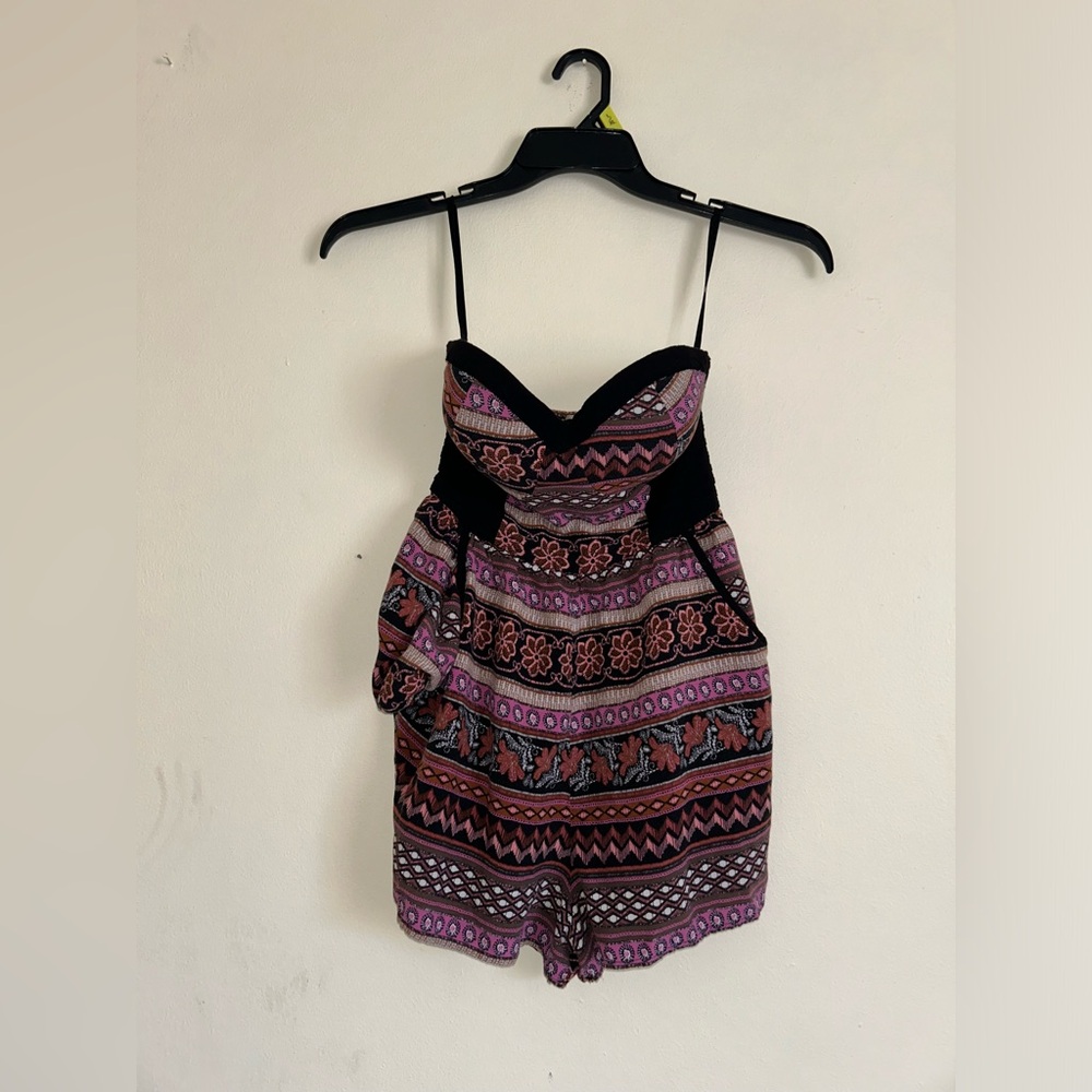 Purple and Black Romper